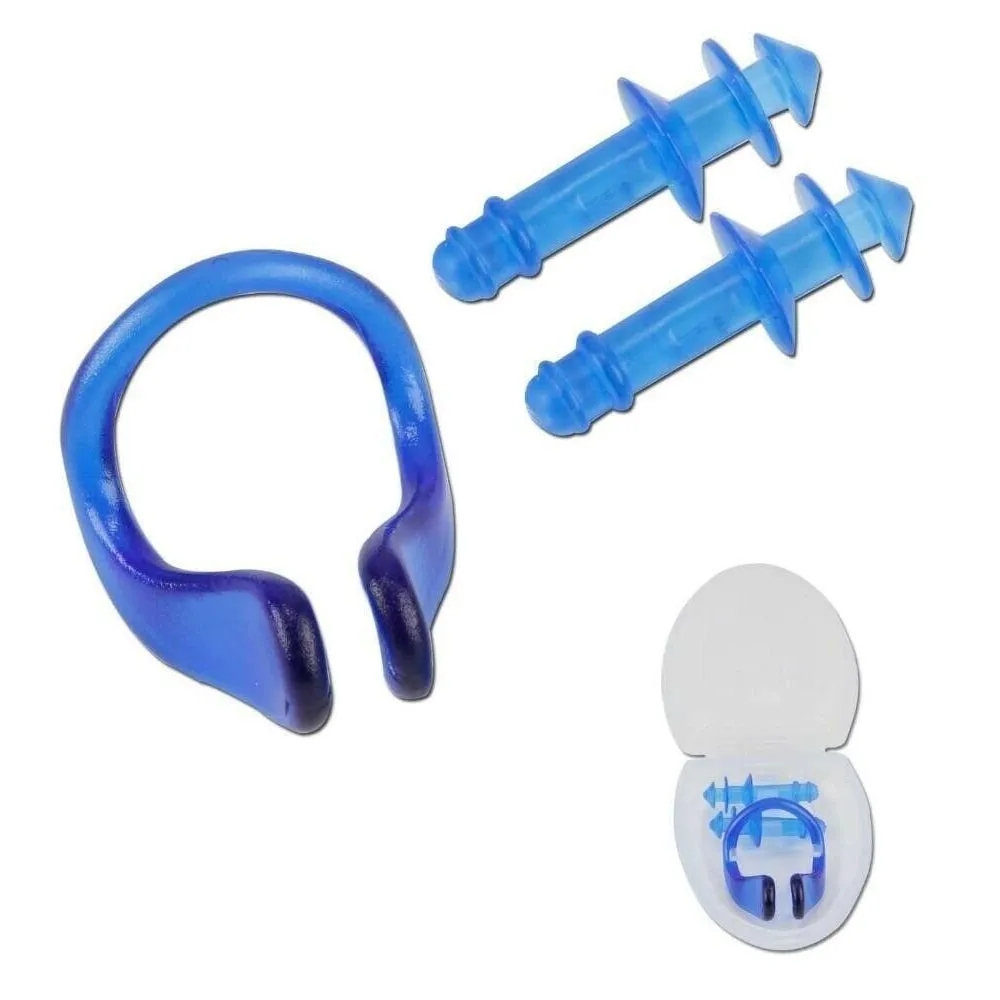 8 Pc Waterproof Swim Swimming Nose Clip Ear Plug Earplug Combo Set Case Diving