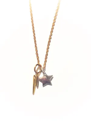 Beloved Necklace Tiny Gold Flash Silver Star
