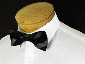 Boy's Bow Tie 24919 Black/Charcoal Stripe