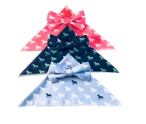Derby Horses Bow Tie & Pocket Square Set