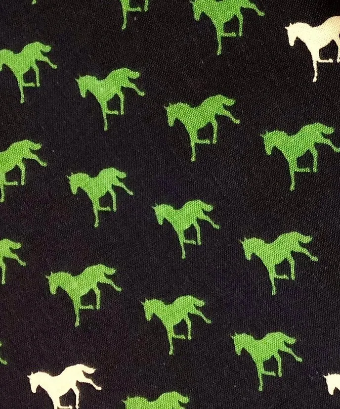Derby Horses Bow Tie & Pocket Square Set