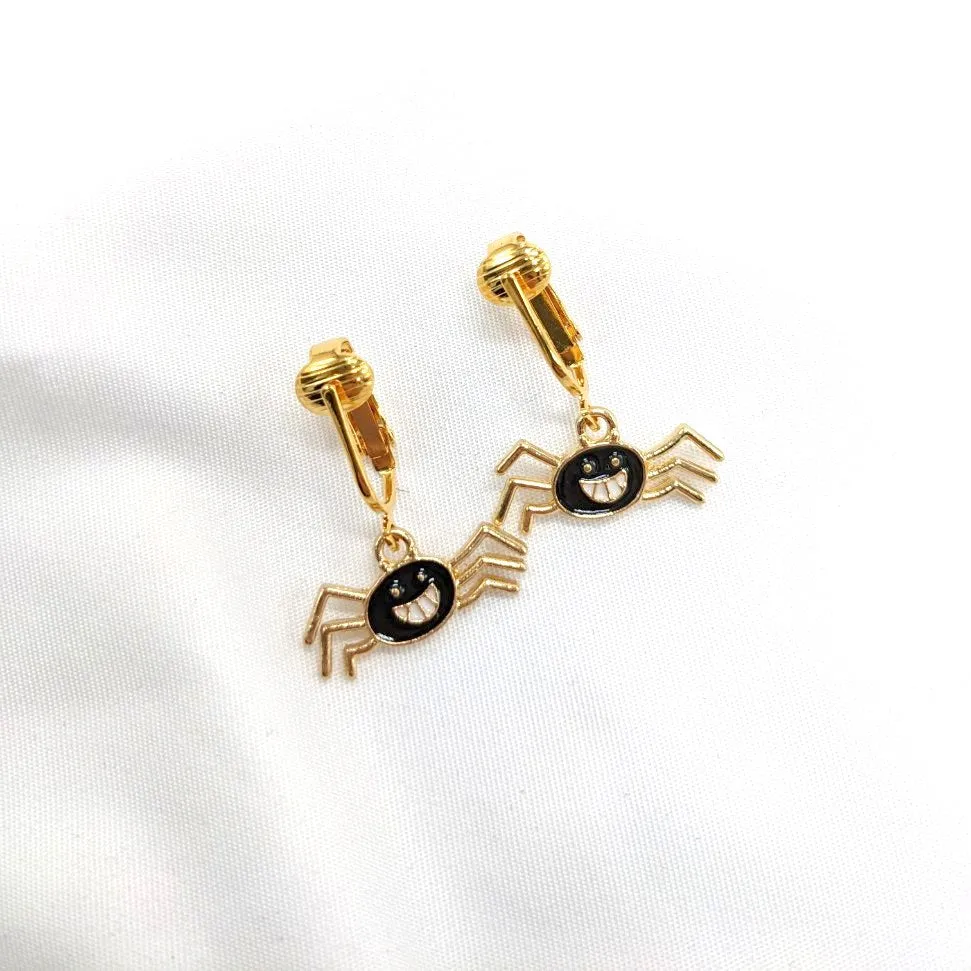 Enamel Spider Earrings