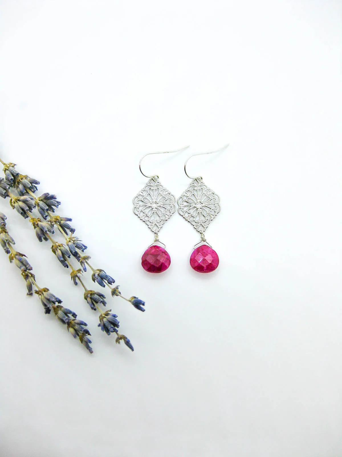 Fern: Ruby Earrings - e664