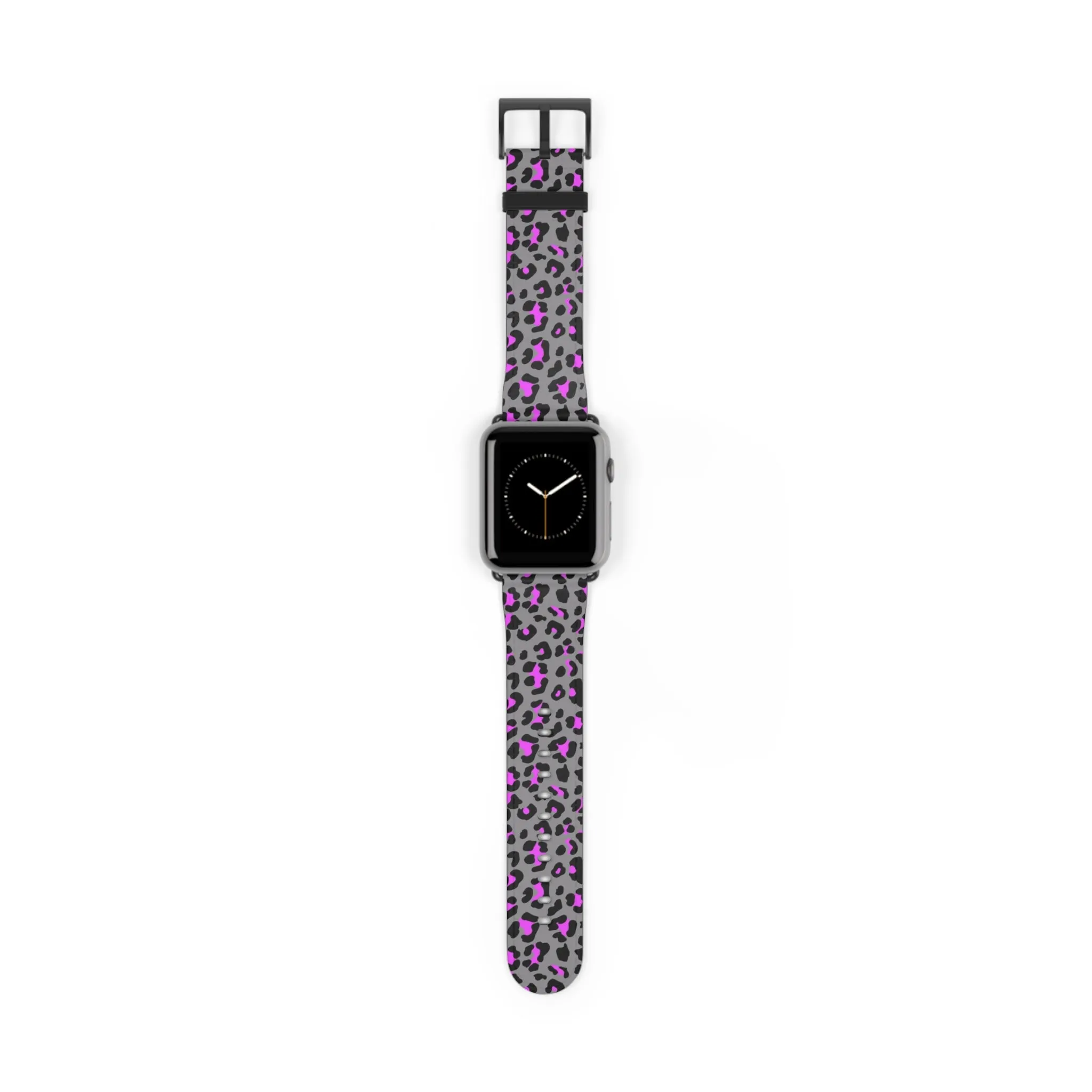 Grey and Pink Leopard Print Apple Watch Band