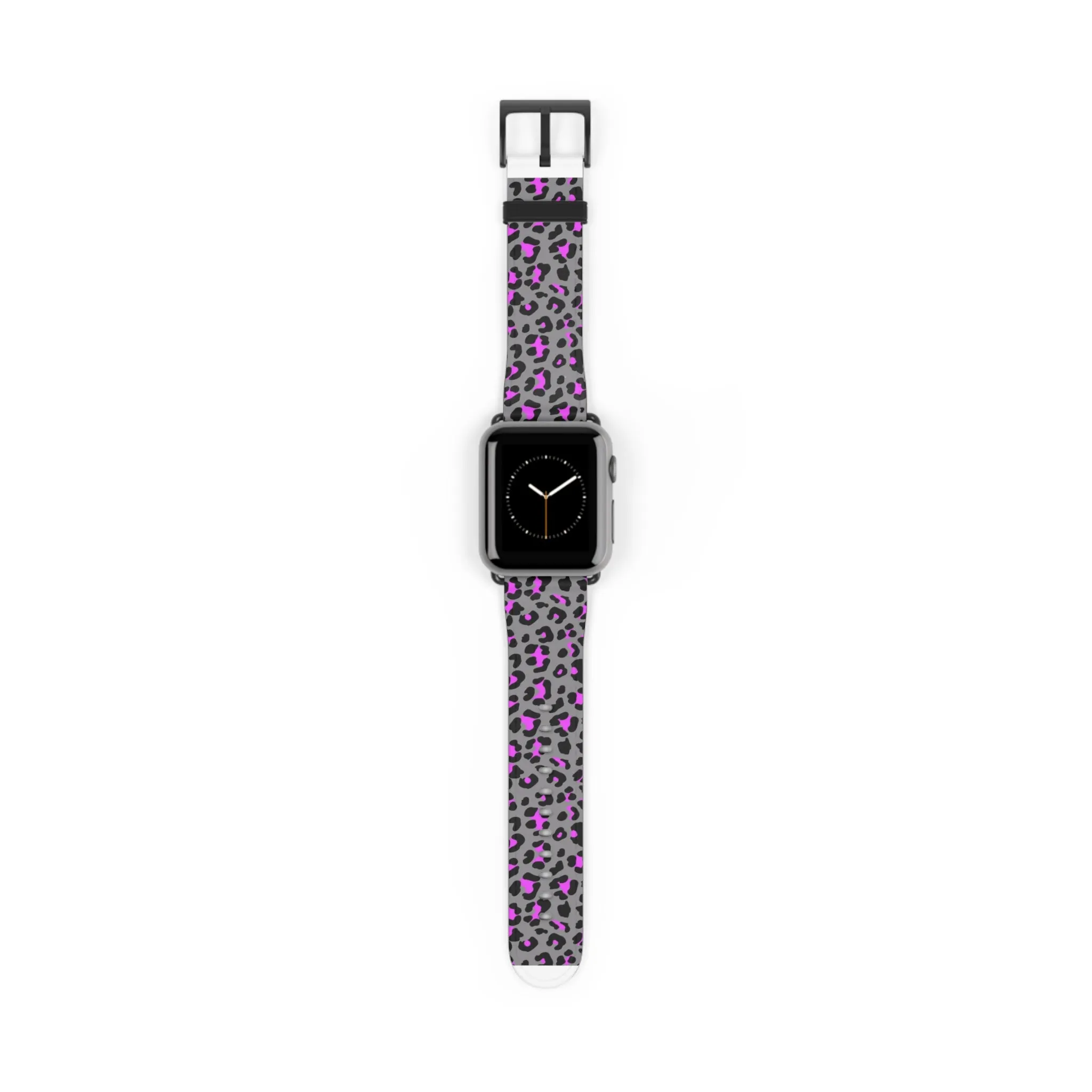 Grey and Pink Leopard Print Apple Watch Band