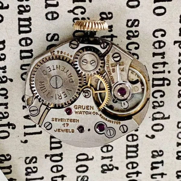 Gruen veri-thin 10KGF manual winding men's women's vintage analog watch