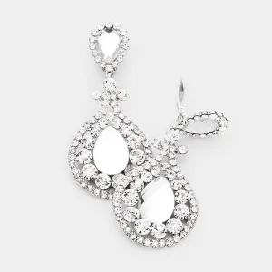 iLLASPARKZ Crystal Pave Trimmed Teardrop Clip On Earrings