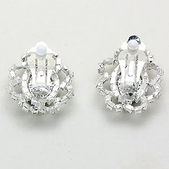 iLLASPARKZ Floral Pave Clip-On Earrings