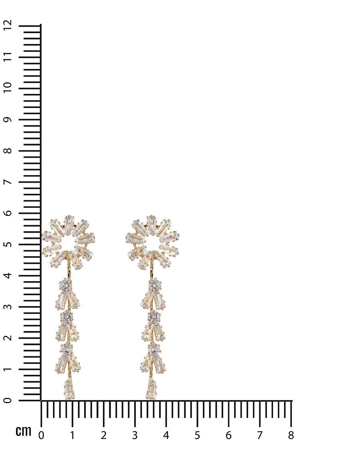 Jazz And Sizzleâ Gold-Plated Silver Toned & Cz Stone-Studded Drop Earrings