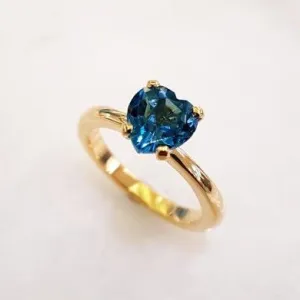 London Blue Topaz  Heart Tiffany Ring