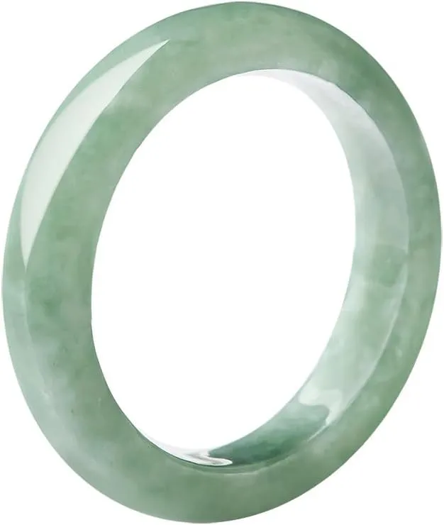 Natural Pea-Green Jadeite Ring Green Good Luck Fengshui Jewelry Jade Ring for Women Men Unisex with Gift Box