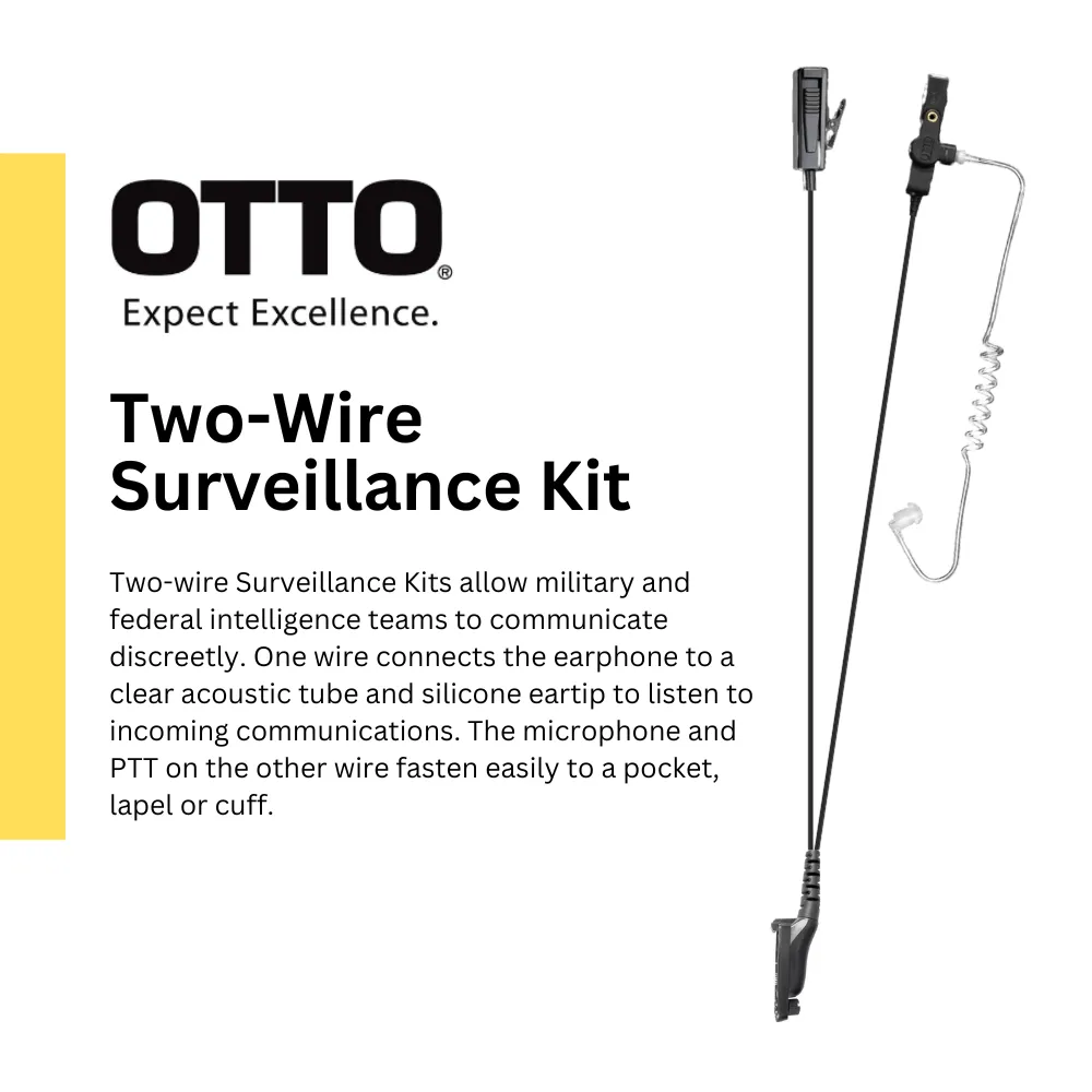 OTTO 2-Wire Surveillance Earpiece Mic Kit, Motorola APX