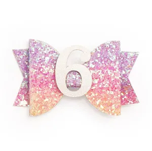 Pastel Rainbow Birthday #6 Hair Clip
