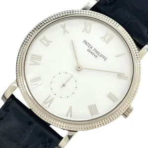Patek Philippe Calatrava 3919SG-001 White K18WG Watch Men's Used