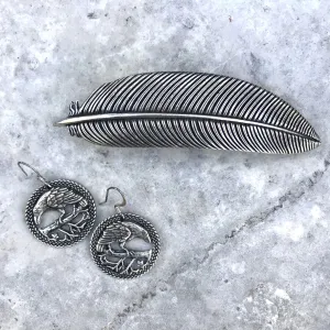 Raven Jewelry Set, Hair Clip and Earrings