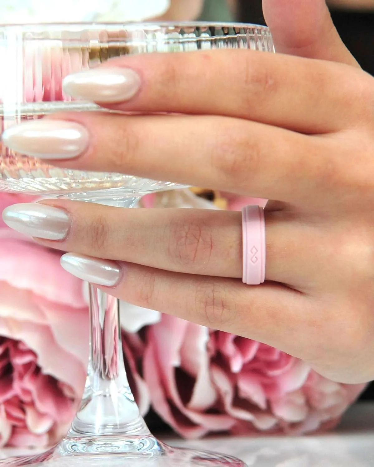 Rinfit Silicone Wedding Ring Sets - Soft, Stackable & Thin Silicone Rings for Her - Womens Rubber Wedding Rings