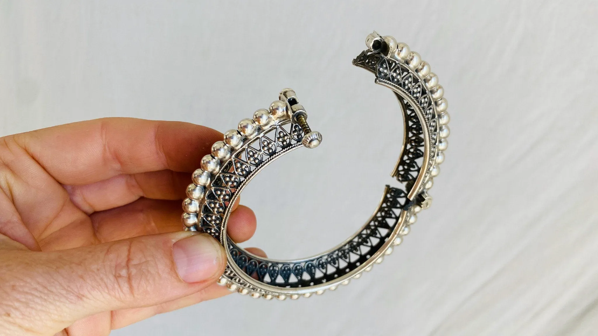 Sterling Silver Indian Bangle.
