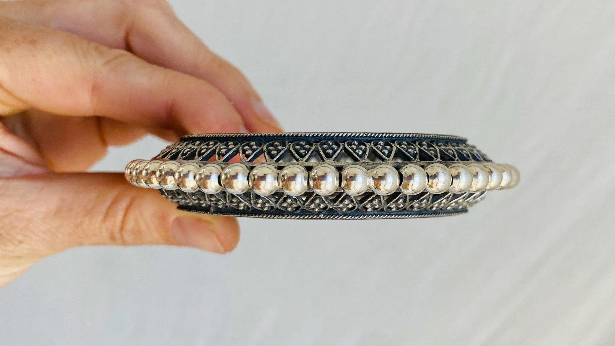 Sterling Silver Indian Bangle.