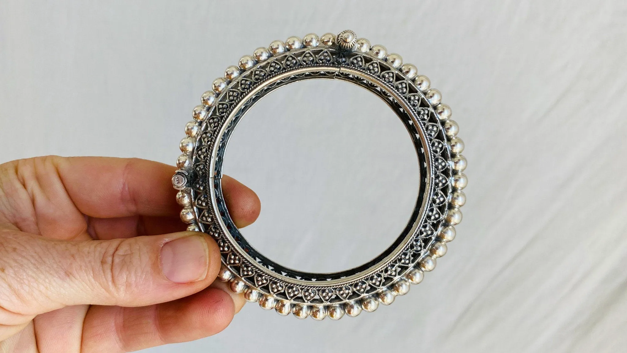 Sterling Silver Indian Bangle.