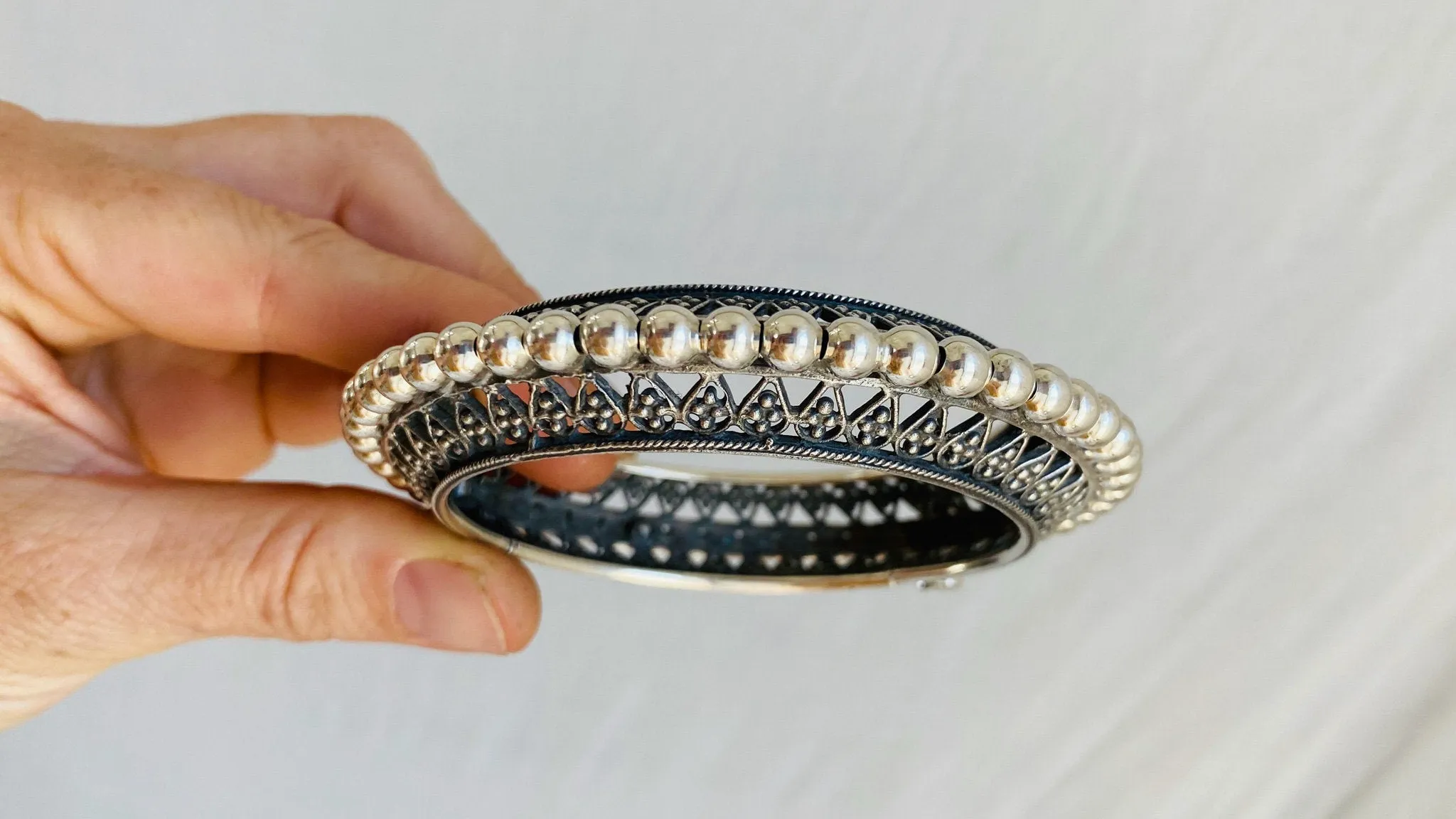 Sterling Silver Indian Bangle.