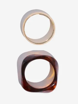 Westside Accessories Gold and Amber Bangle Set